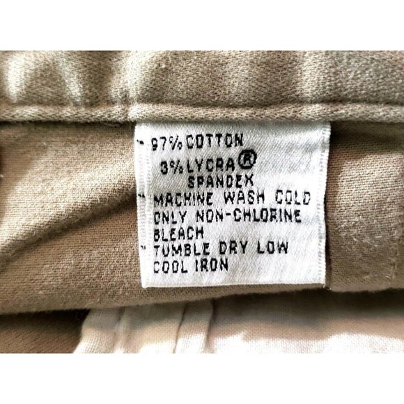 Talbots Stretch Chino Front Pleat Knee Length Khaki Skirt with Pockets Womens 16 - Picture 9 of 10